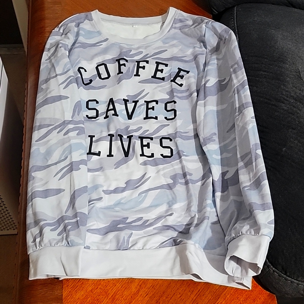 NWOT Coffee Saves Lives  Boutique Shirt